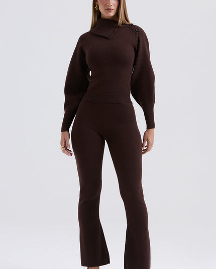 Elegancki sweter z mieszanki kaszmiru ze spodniami