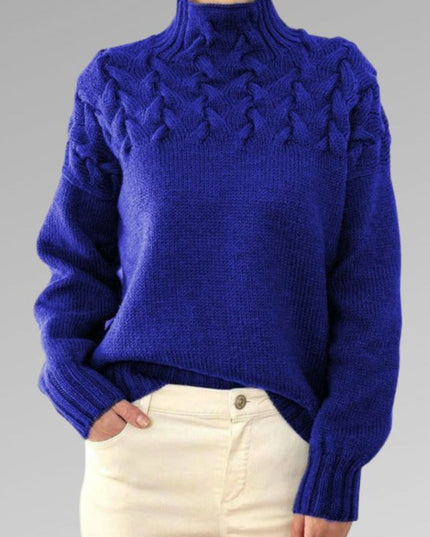 Elegancki sweter z dzianiny w zygzak
