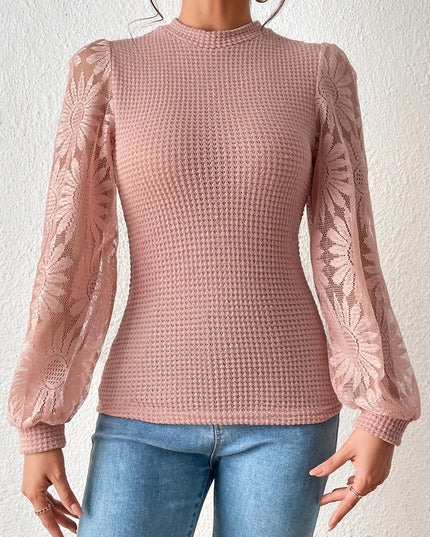 Sweter dzianinowy z rękawami w kwiaty