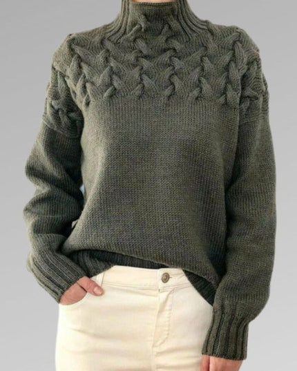 Elegancki sweter z dzianiny w zygzak