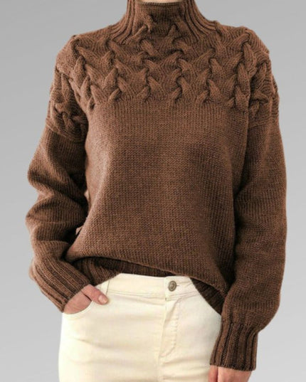 Elegancki sweter z dzianiny w zygzak