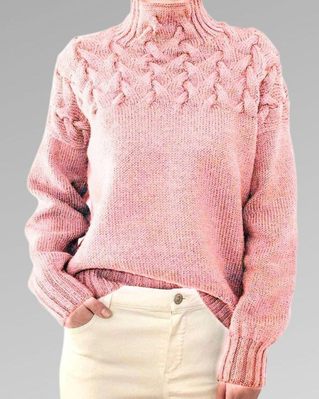 Elegancki sweter z dzianiny w zygzak
