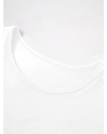 Krótki dopasowany T-shirt z okrągłym dekoltem