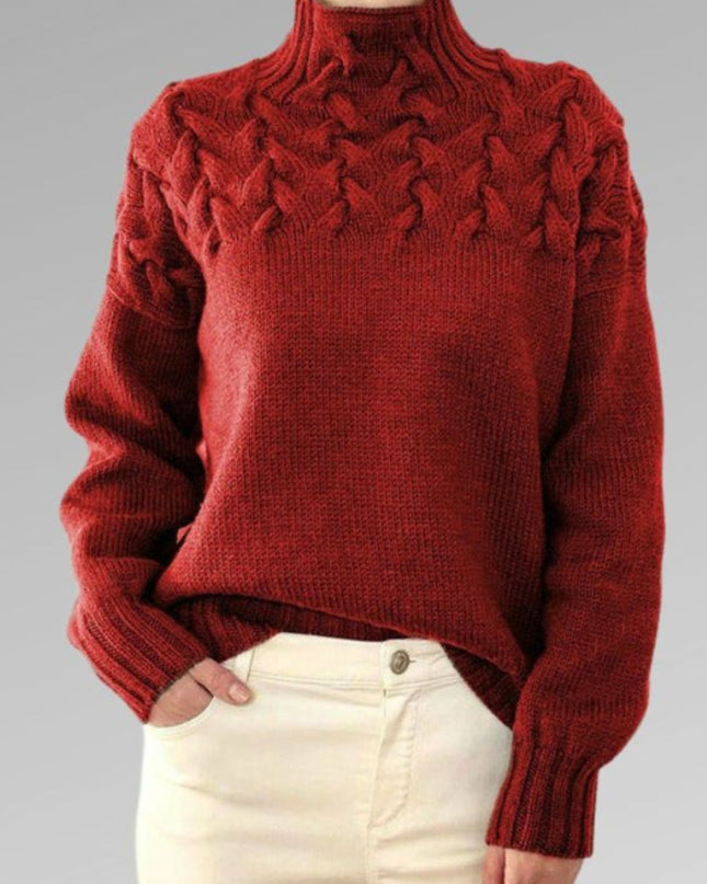 Elegancki sweter z dzianiny w zygzak