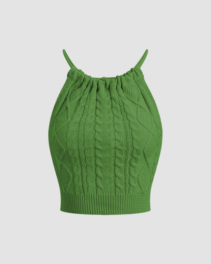 Top typu halter ze ściągaczem i odkrytymi plecami