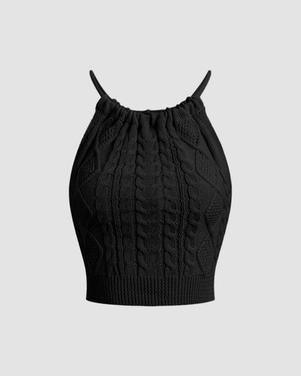 Top typu halter ze ściągaczem i odkrytymi plecami