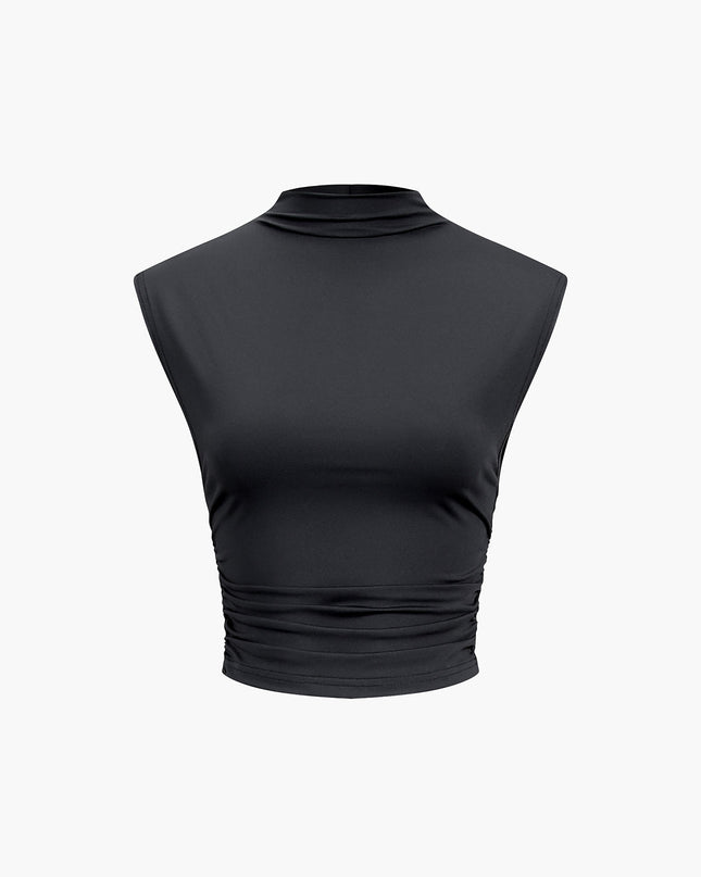 Czarny bezrękawnik Andreeas crop top