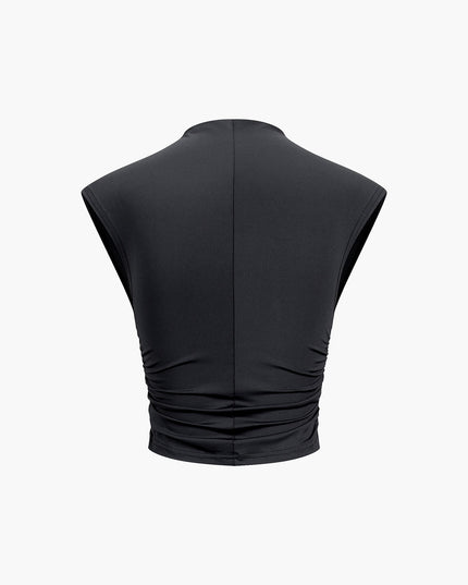 Czarny bezrękawnik Andreeas crop top