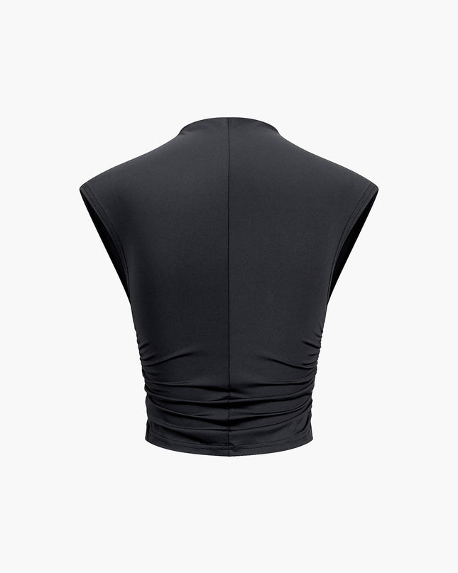 Czarny bezrękawnik Andreeas crop top