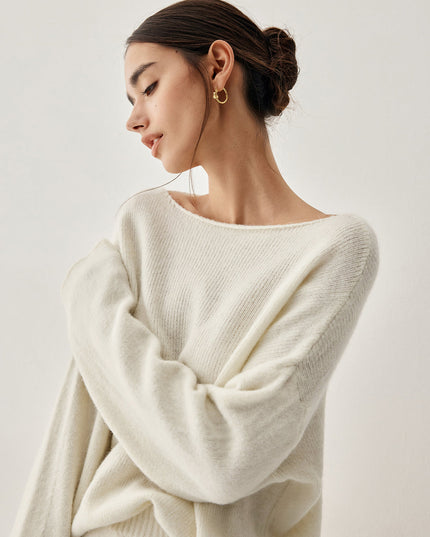 Oversize'owy sweter z długą spódnicą