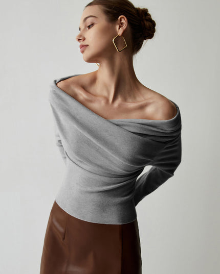 Stylowy dzianinowy top z długim rękawem