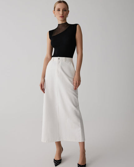 Top bez rękawów w stylu patchwork