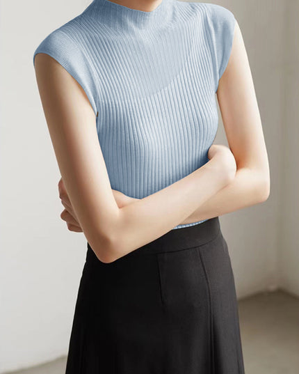 Top bez rękawów w stylu patchwork