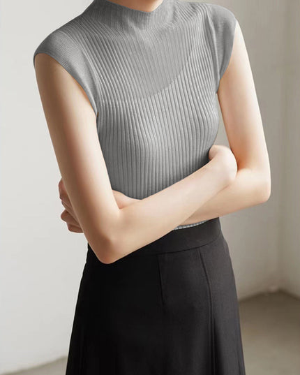 Top bez rękawów w stylu patchwork