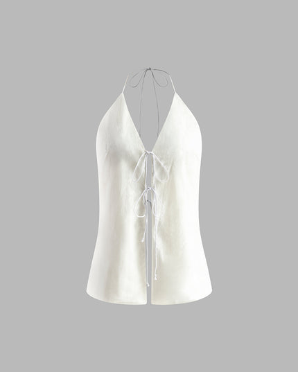 Zestaw Top Halter z odkrytymi plecami i szortami
