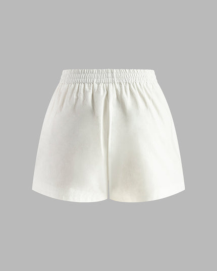 Zestaw Top Halter z odkrytymi plecami i szortami