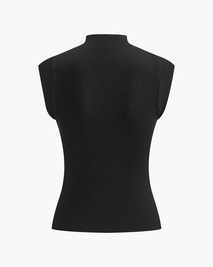 Top bez rękawów w stylu patchwork