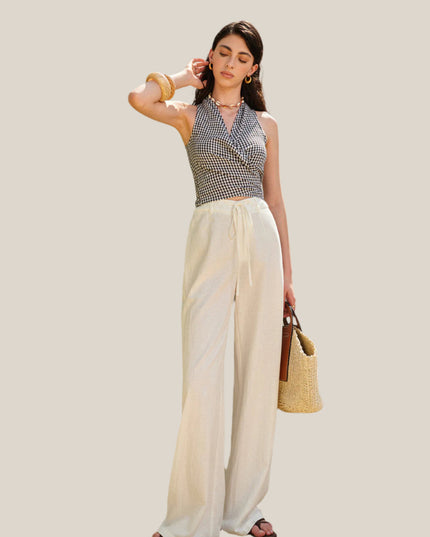 Plisowany top typu halter