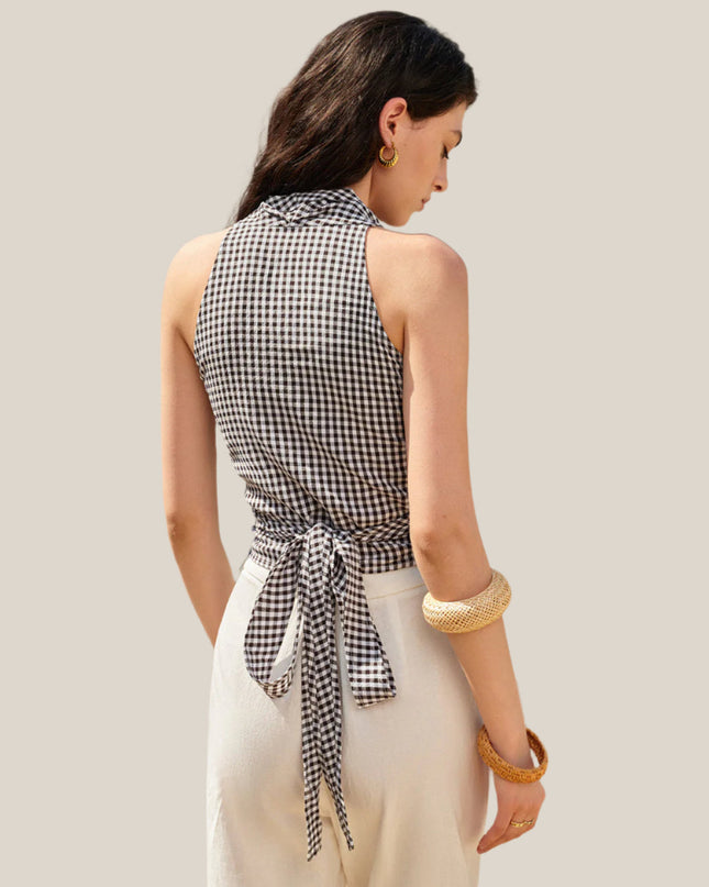 Plisowany top typu halter