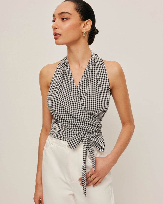 Plisowany top typu halter