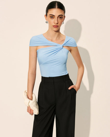 Asymetryczny top z detalami typu twist