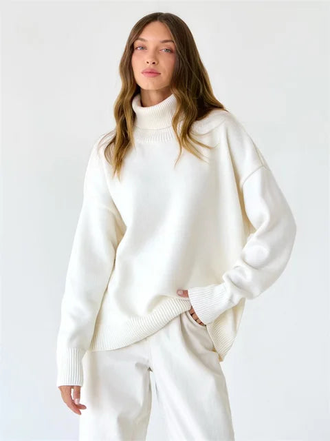 Sweter dzianinowy z kołnierzykiem polo