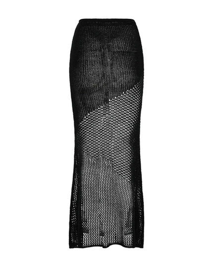 Elegancki dzianinowy letni top ze spódniczką