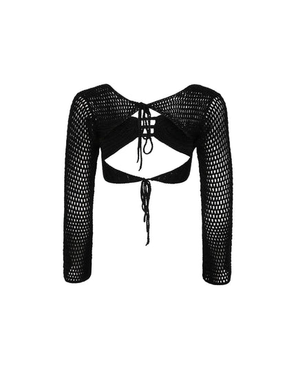 Elegancki dzianinowy letni top ze spódniczką