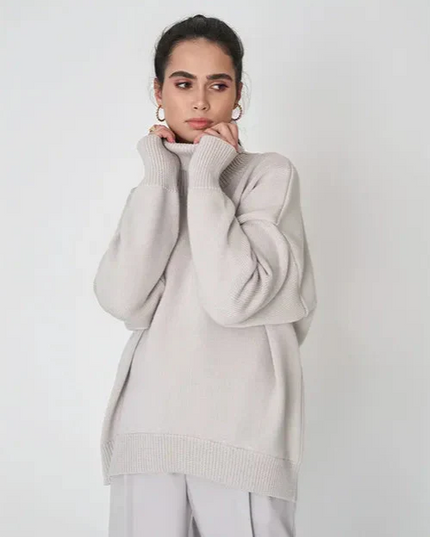 Sweter dzianinowy z kołnierzykiem polo