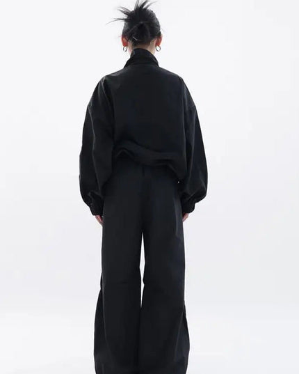 Czarny, oversize'owy dres