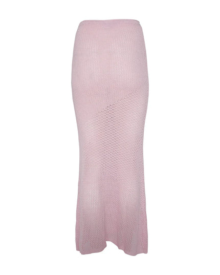 Elegancki dzianinowy letni top ze spódniczką