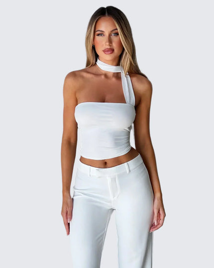 Top bez rękawów typu halter