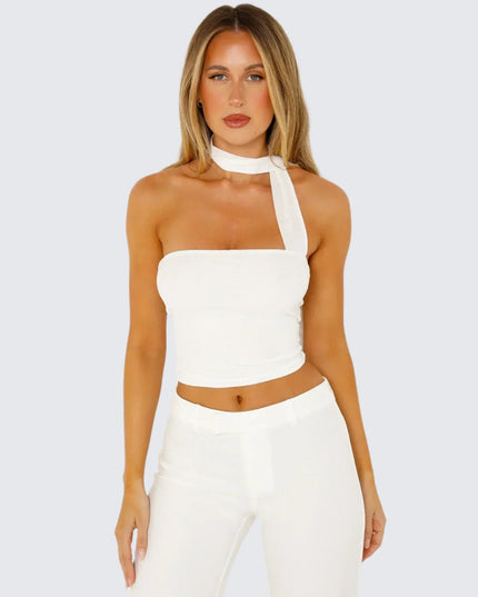 Top bez rękawów typu halter