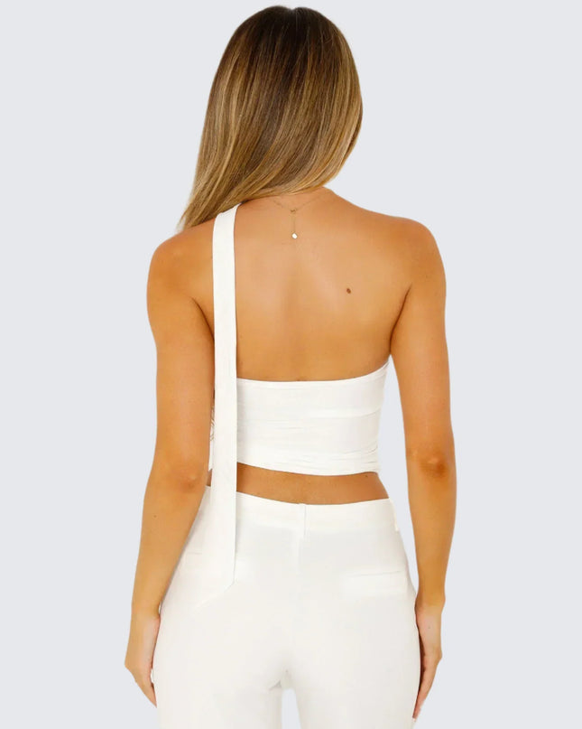 Top bez rękawów typu halter