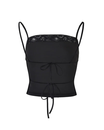 Czarny crop top z nieregularną mini spódniczką