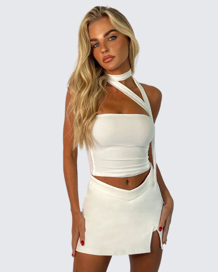 Top bez rękawów typu halter