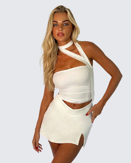 Top bez rękawów typu halter