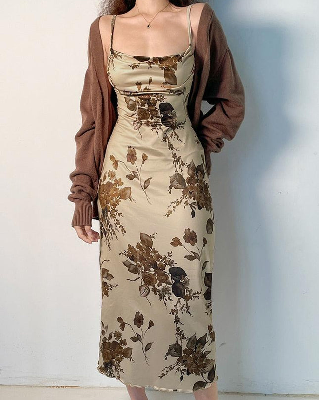 Sukienka maxi w kwiaty w stylu vintage