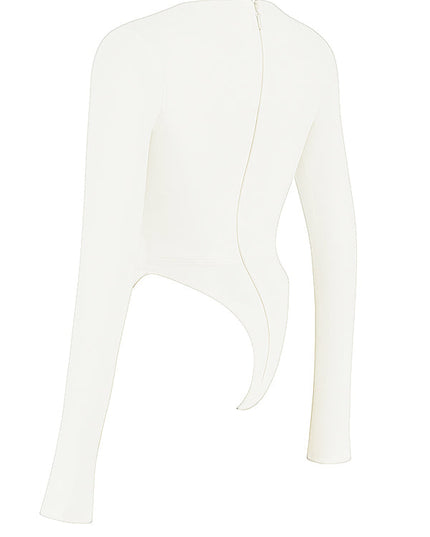 Białe eleganckie body z wycięciem